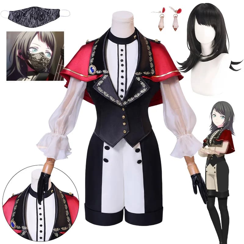Anime Umiri Yahata Cosplay BanG Sogno Costume Cosplay Ave Mujica Band Umiri Yahata Abito Uniforme Parrucca Maschera Abito di Halloween