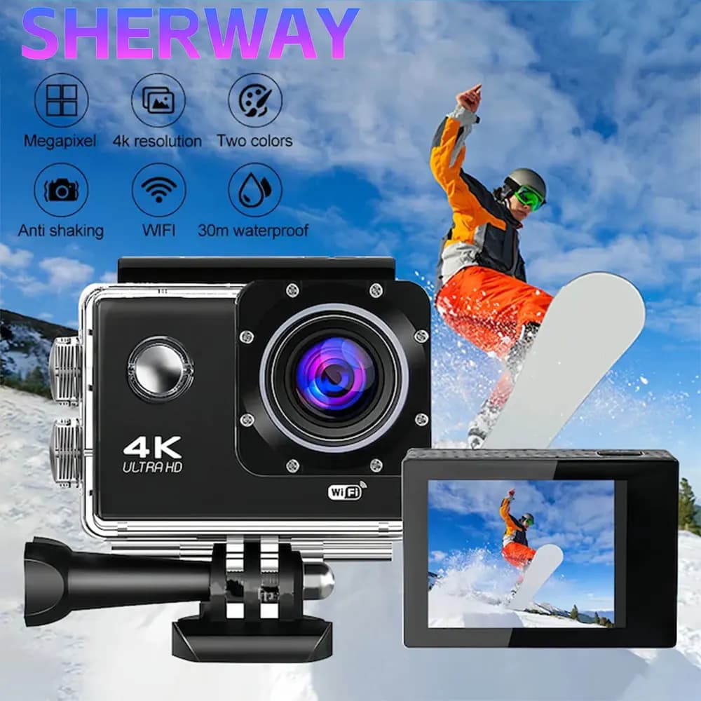 Videocamera sportiva WiFi 4K Mini videocamera DV impermeabile Sport all'aria aperta Casco da bicicletta Videocamera di registrazione con telecomando