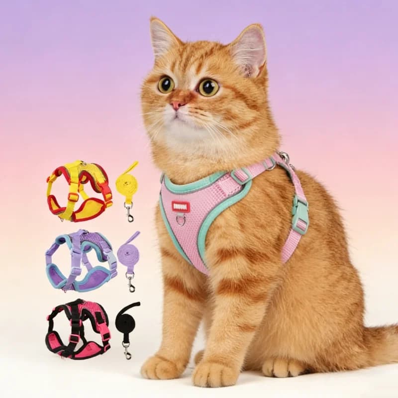 Set Guinzaglio e Collare Estivo Stile INS per Cani con Sacchetto per Escrementi - Nuovo Set Riflettente per Cani e Gatti - Ingrosso