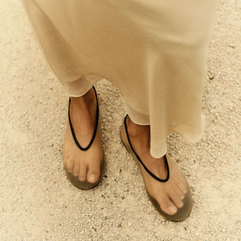 Smile Circle mary Wmbellished Mesh ballerine donna trasparente Crystal Flats punta tonda sandali da donna in vera pelle