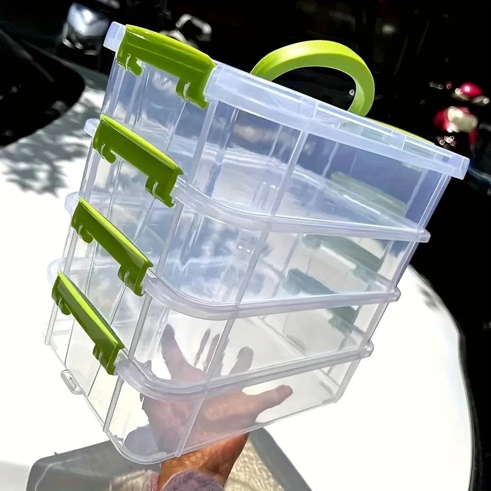 4 Layers Transparent Plastic Storage Box Storage Box With Drawer Divider Storage Box For Building Blocks Portable Storage Box