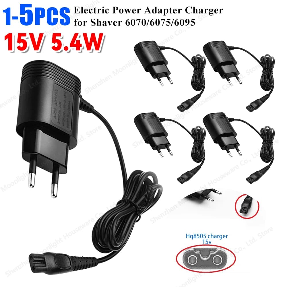 1-5PCS Spina UE Caricatore per rasoio Adattatore elettrico di ricambio Caricatore Spina a muro compatibile per Philips Shaver 6070/6075/6095