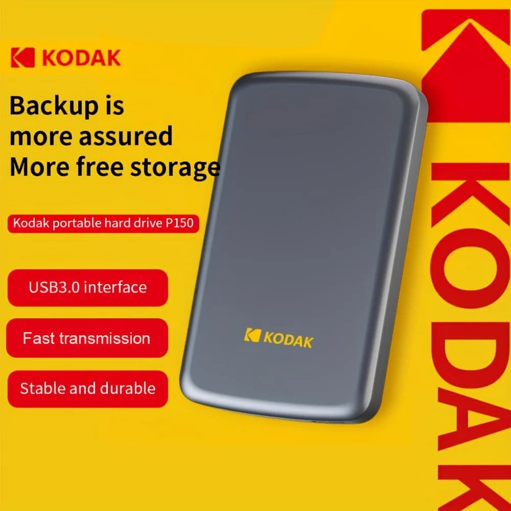 KODAK, P150, Disco rigido meccanico portatile, 500GB/1TB, unità disco rigido portatile per gaming, adatto per PC, elettronica