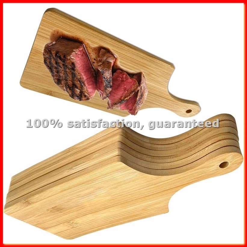 Set di 6 Mini Taglieri per Salumi 11x5 Pollici, Tagliere in Legno con Manico per Artigianato, Tagliere per Formaggi come Regalo-ABWY