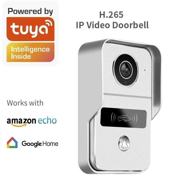 Campanello Video WiFi ad Alta Definizione con Telecamera per Uso Domestico, Controllo Remoto tramite App per Smartphone, Citofono con Lettore di Schede