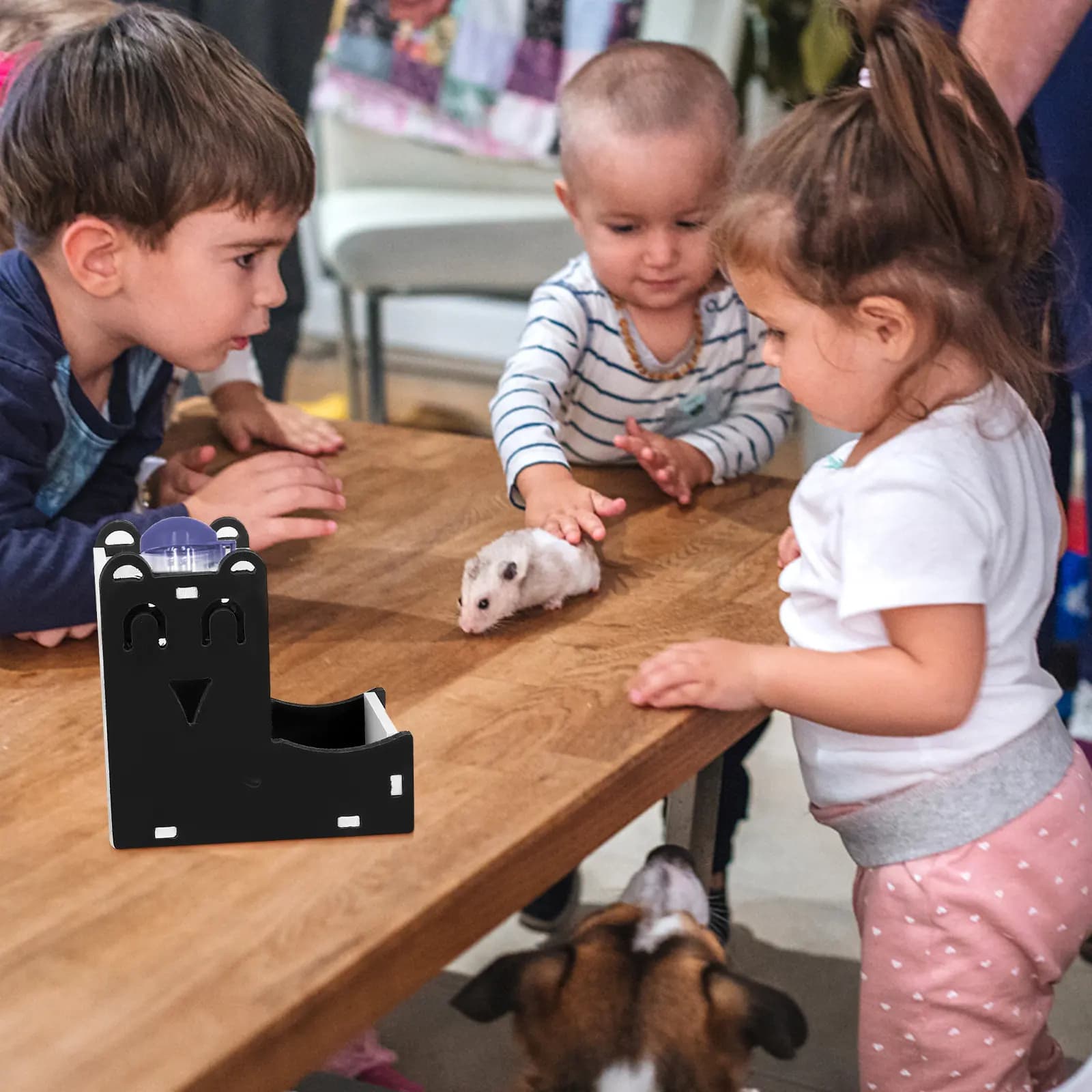 2 Pezzi Fontanella in PVC per Criceti, Dispenser Automatico d'Acqua, Supporto per Ciotola, Portabottiglie per Criceti, Mangiatoia per Conigli, Accessori per Animali Domestici