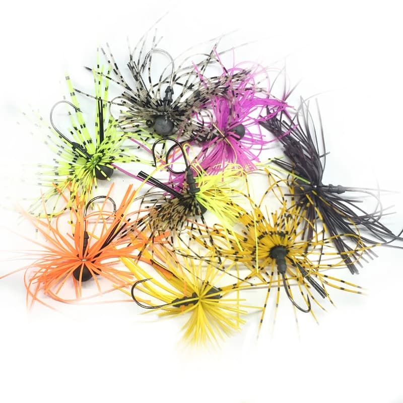 TAKEDO HDS03 1.8G - 5G ZITHER GOMMA JIG Spinnerbait Lame Gonna in silicone Resina d'acqua salata Tungsteno Jig Head Spinner Gomma Jig