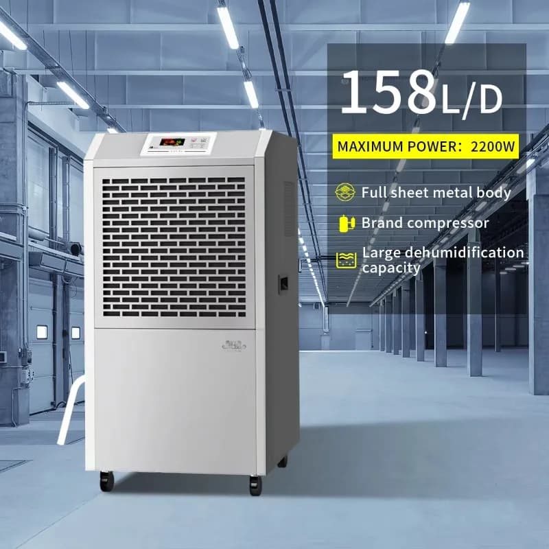Deumidificatore Industriale Commerciale Automatico da 158 Litri per Seminterrati/Officine
