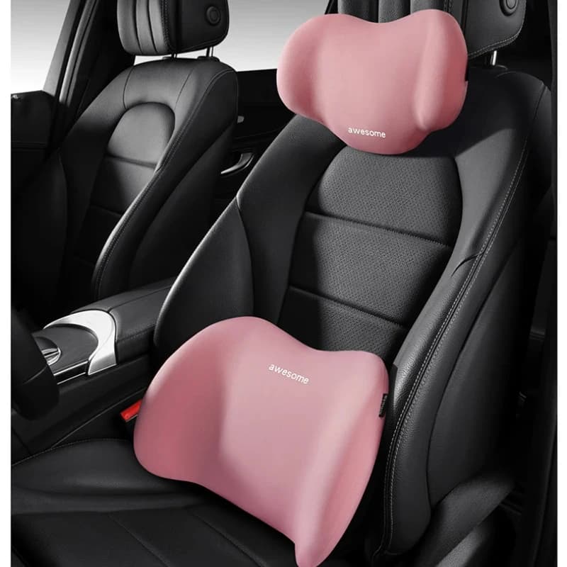 Cuscino per il collo dell'auto Set di cuscini per la vita del poggiatesta dell'auto Cuscino per schienale del seggiolino auto in cotone memory Cuscino lombare del conducente Accessori da viaggio