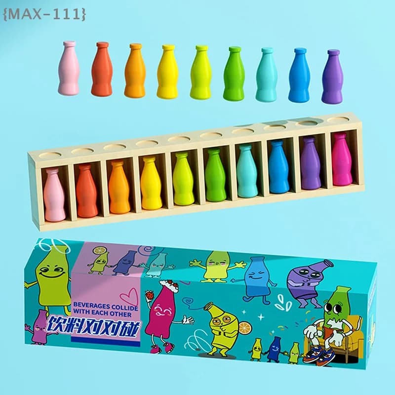 【F2-MAX111】Set di 20 Giochi Puzzle con Bottiglie Colorate - Gioco da Tavolo per Allenamento della Memoria e della Logica, Regalo per Feste, Halloween e Natale
