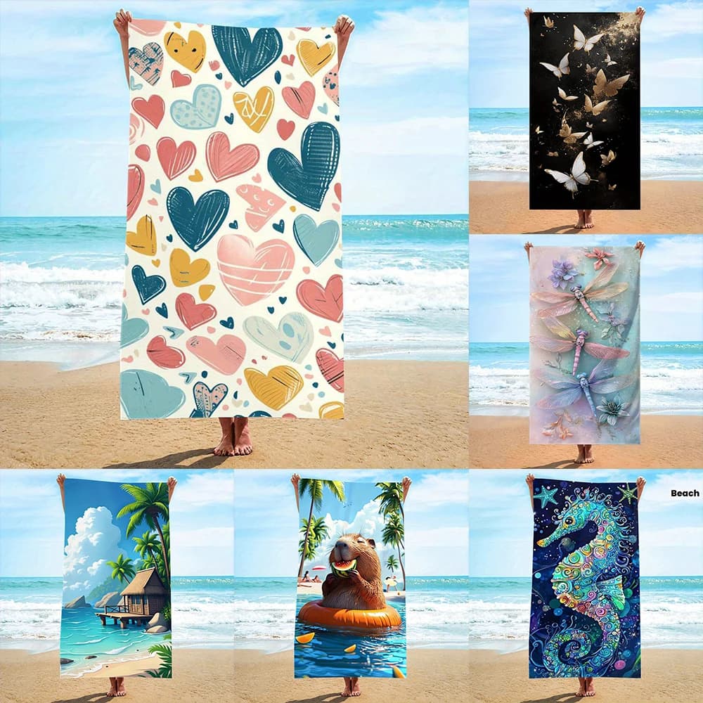 Colorful Beach Towels Collection , Soft towels suitable for travel, swimming pools, vacations and beach days.