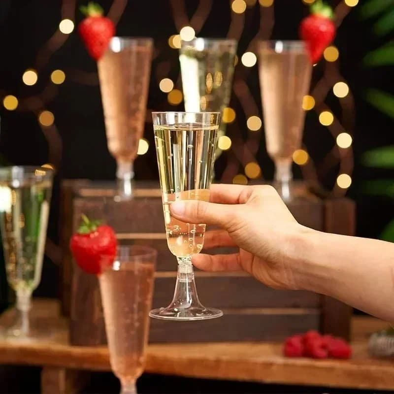 25 bicchieri da champagne bicchieri da cocktail usa e getta bicchieri da vino rosso in plastica bicchieri alti bicchieri da martini in polvere d'oro bar per feste