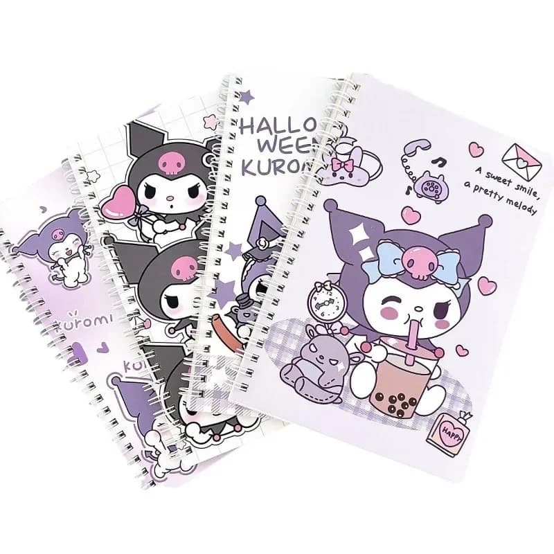 Notebook a spirale Sanrio A5 Kuromi di bell'aspetto cartone animato in stile anime carino modello squisito studente blocco note portatile all'ingrosso