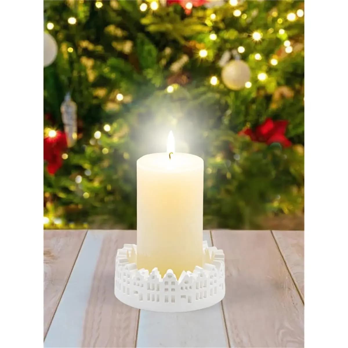 Cement Plaster Storage Tray Molds Ring-Shaped Hollowed Out House Candle Base Epoxy Resin Mould Home Decor