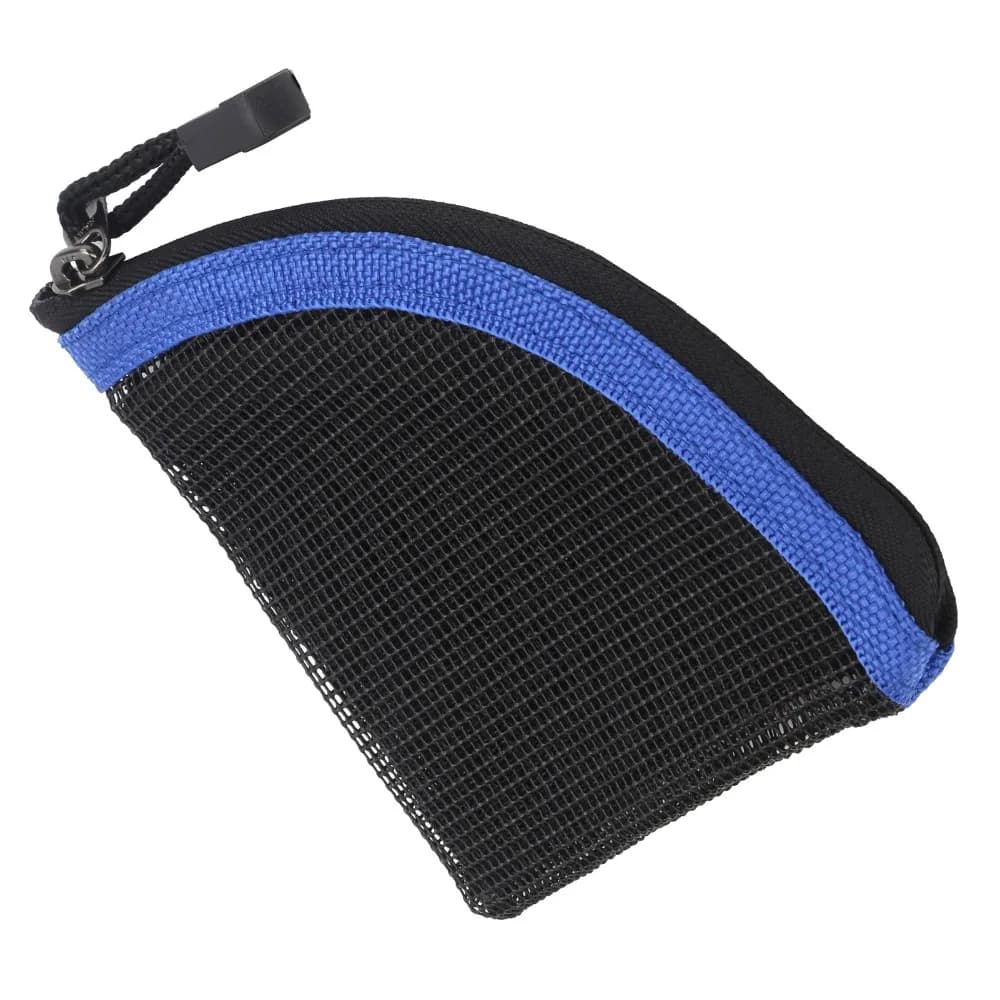 Portafoglio per lenze da pesca a 7 scomparti, materiale in nylon, struttura a rete, portafoglio per lenze da pesca, chiusura con cerniera, design leggero