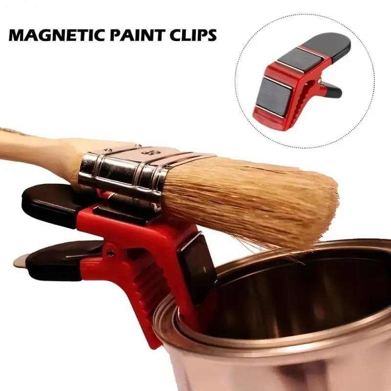 Clip Portapennelli Magnetico, Apribottiglie, Accessorio per Carpentieri e Pittori, Utensile da Costruzione Fai-da-Te