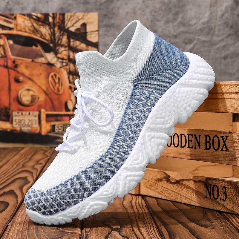 Elastic Footbed Men Summer Shoes Mesh Upper Full Air Flow Anti-slip Anti-wear Sneakers for Various Daily Sports Scenes