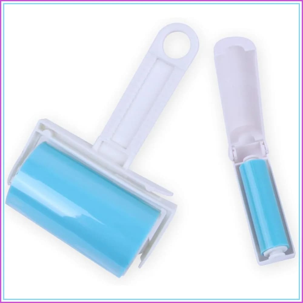 2-in-1 Reusable Lint Roller for Pet Hair, Washable Eco-Friendly Fur Remover for Clothes, Couch, Car (Blue)