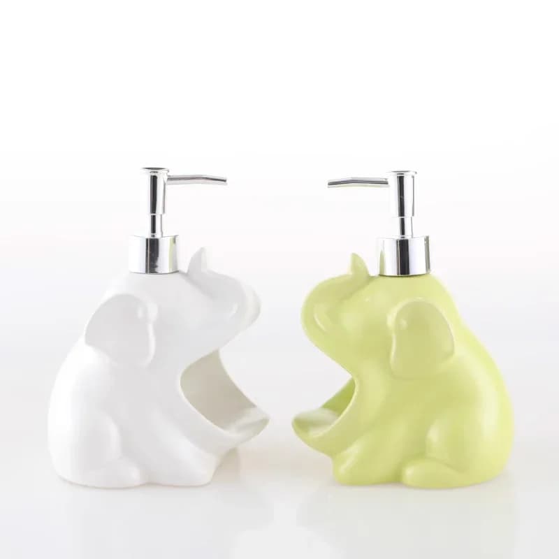Dispenser di sapone creativo per cani in ceramica Shampoo per hotel Lozione per lavaggio a mano Lozione da bagno Bottiglia per lozione Accessori per il bagno