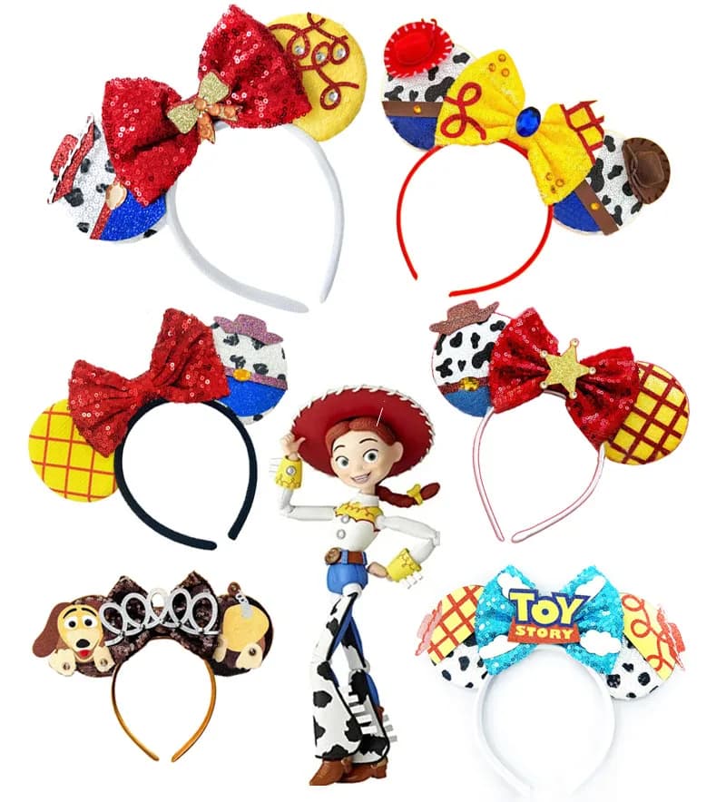 Fascia per capelli con orecchie di Topolino 2026, fiocco e paillettes, per feste, regalo di compleanno, accessori cosplay per adulti/bambini
