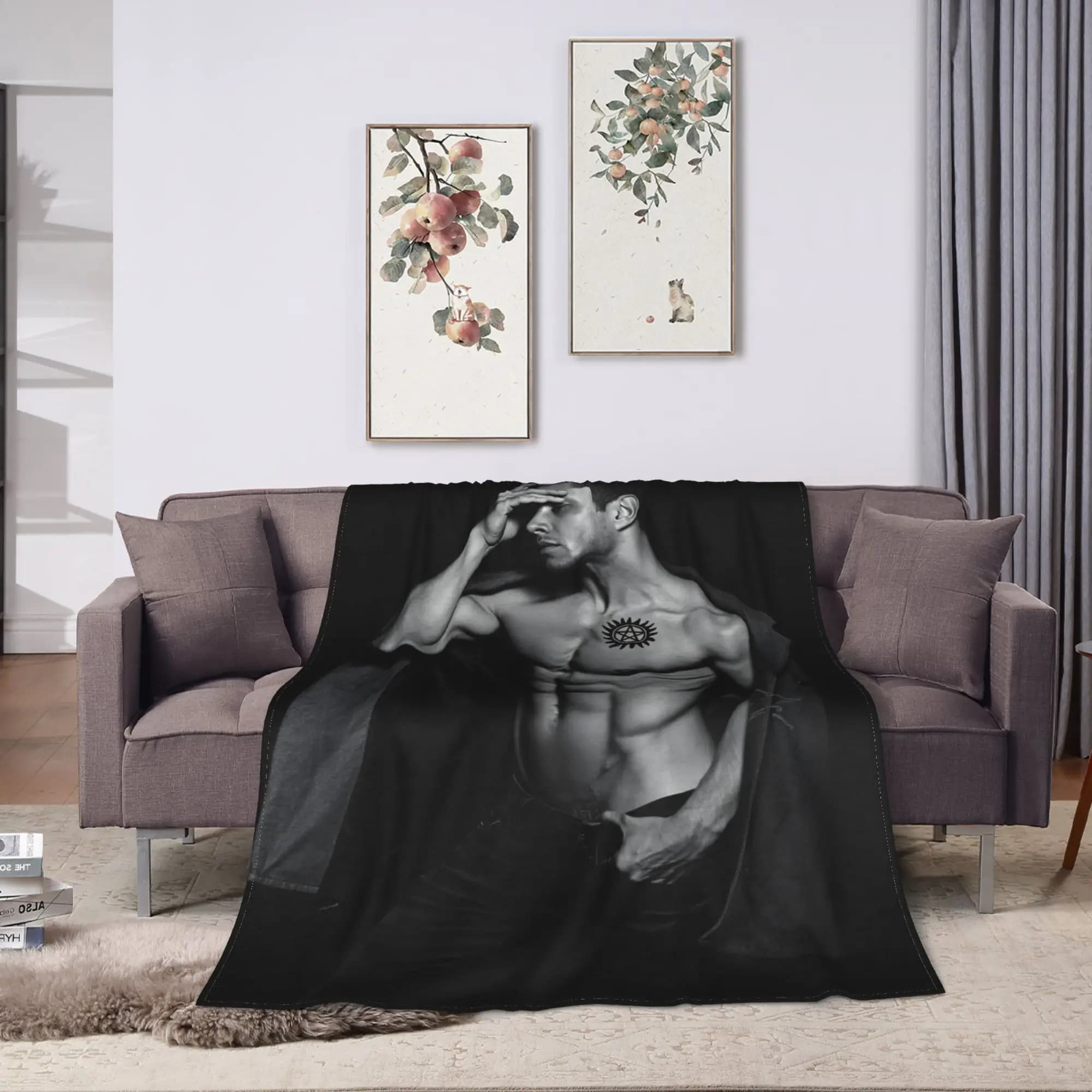 Sam Winchester Supernatural Blanket Quality Soft Cozy Bedding Throws Autumn Picnic Chair Sofa Bed Funny Bedspread