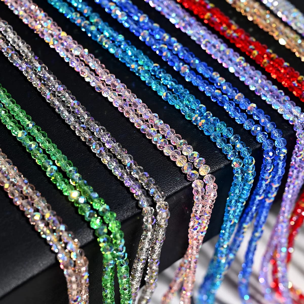140 pcs 4mm high quality glass pearls round flat transparent faceted loose spacer crystal beads for jewelry creation diy bracelet