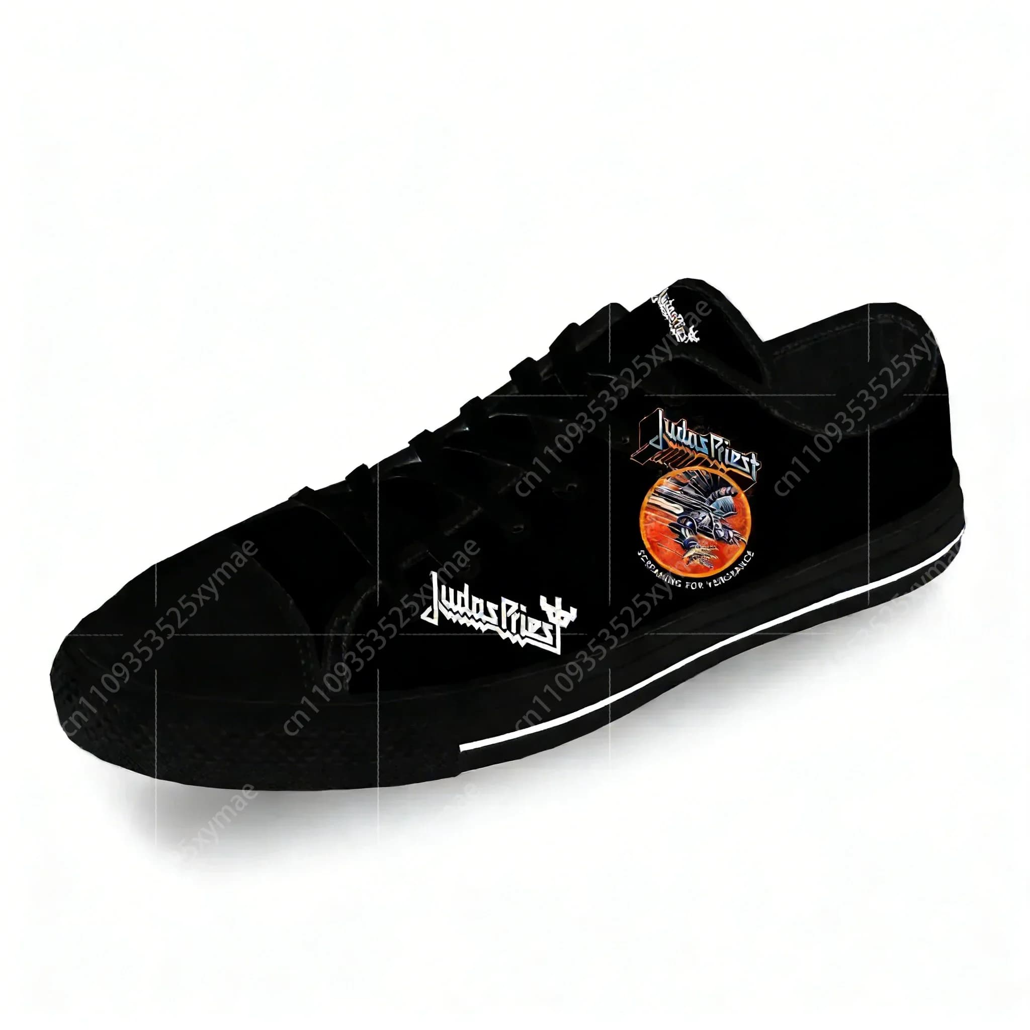 Judas Priest Rock Band Metal Casual Cloth 3D Print Low Top Canvas Fashion Shoes Uomo Donna Sneakers leggere e traspiranti
