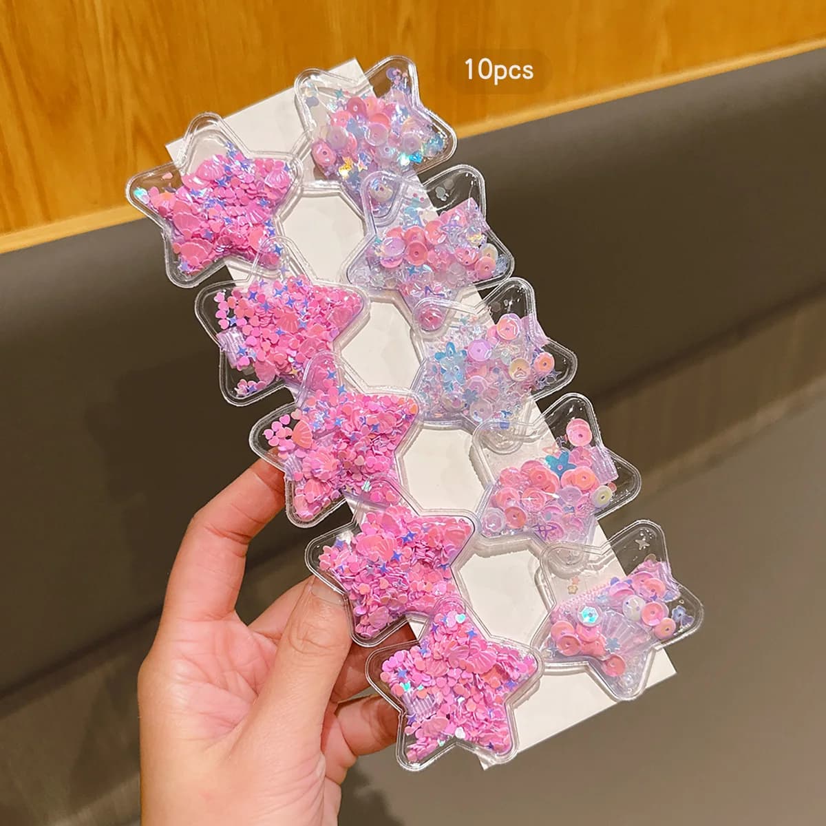 10 Pink Star Hair Clips Sweet Wind Hair Clips Suitable for Daily Use Hair Accessories