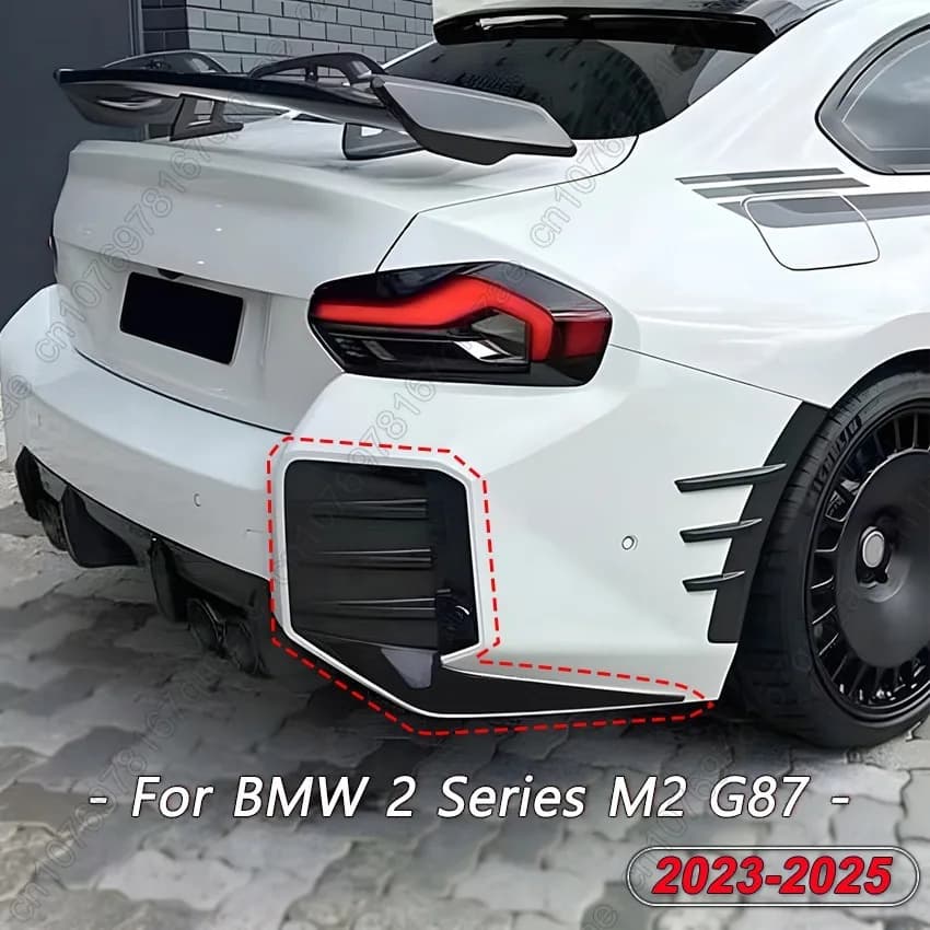 Rivestimento del paraurti posteriore per BMW Serie 2 M2 G87 2023-2025 MP Stile Paraurti posteriore Diffusore Trim Airvent Gloss Nero Body kits Tuning ABS