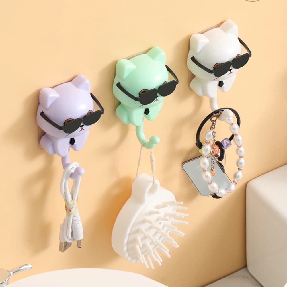 Gancio Decorativo a Forma di Gatto per Supporti Laptop e Accessori da Scrivania, Organizzatore Carino Stile Animale per Casa e Ufficio