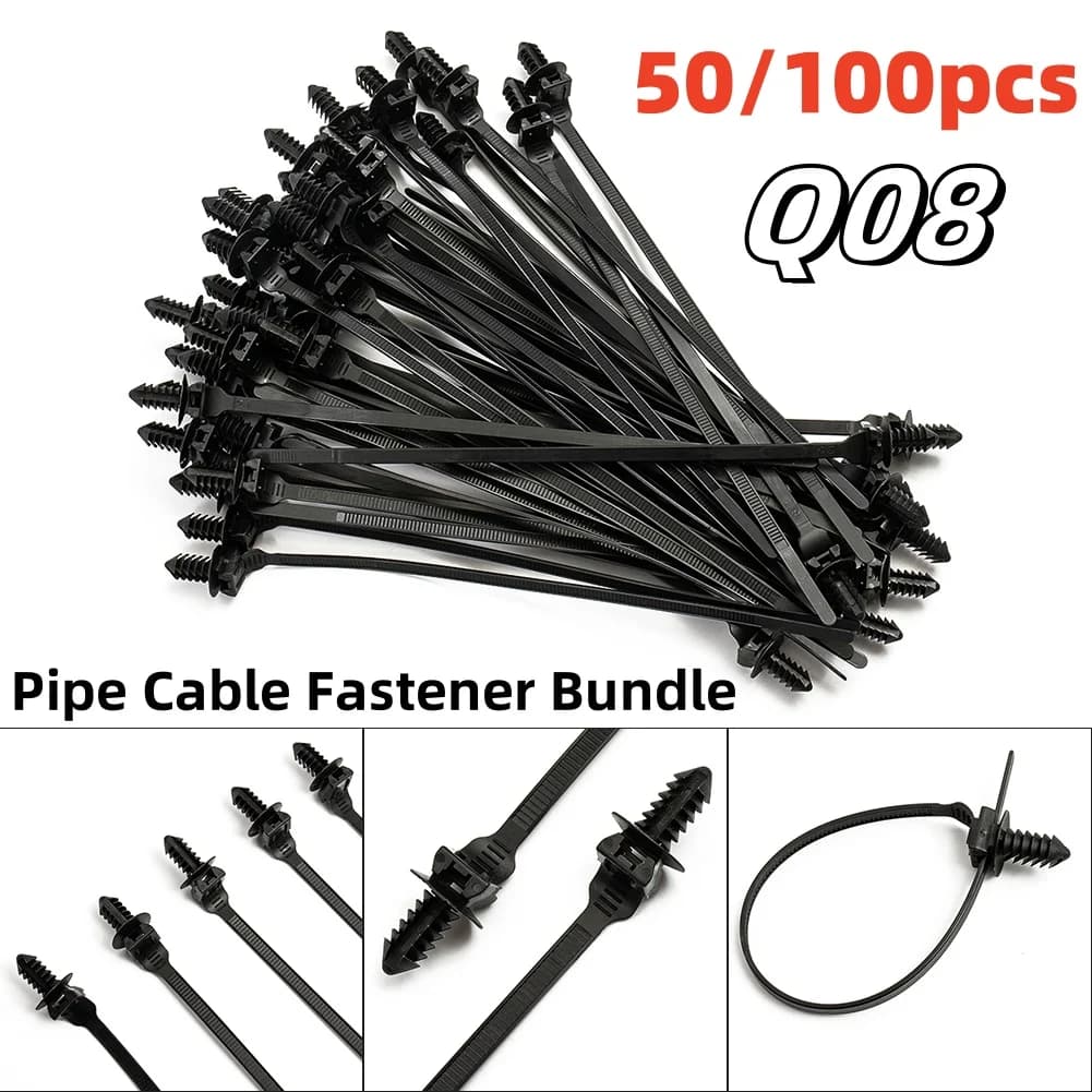 50/100 Pz Auto Nylon Tie Wrap Cavo di Fissaggio Fisso Pinze Cablaggio di Fissaggio Morsetto del Cavo Pinze Fascette Gestione Filo Per Auto