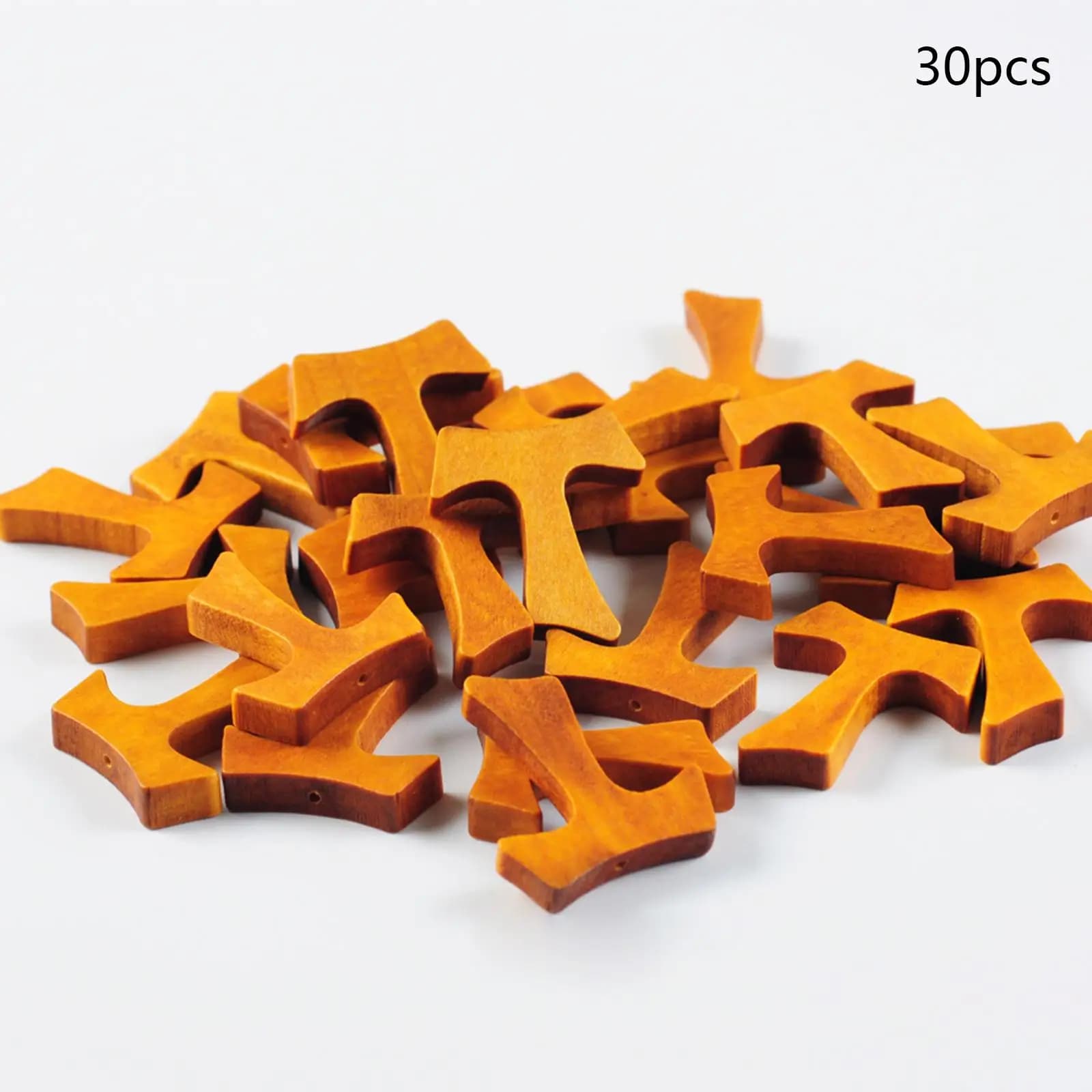 30 ciondoli a forma di croce in legno, piccoli ornamenti, pendenti a forma di croce in legno, pendenti appesi per collane fai da te, braccialetti, portachiavi per bomboniere