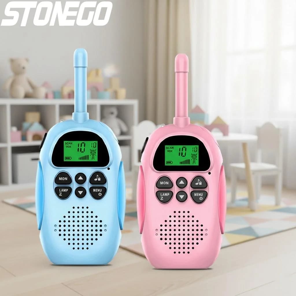 Walkie Talkie Ricaricabili per Bambini, 22 Canali, 2 Pezzi, Portata 3KM, Radio Bidirezionale a Lungo Raggio, Regalo per Bambini