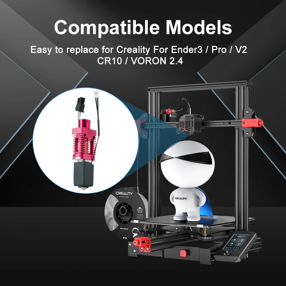 Kit Hotend di Aggiornamento per Stampante 3D Creality Ender 3 Neo/V2 Neo/Max Neo, Kit Hot End Red Lizard V3-Pro con Ugello Placcato Rame da 0,4 mm