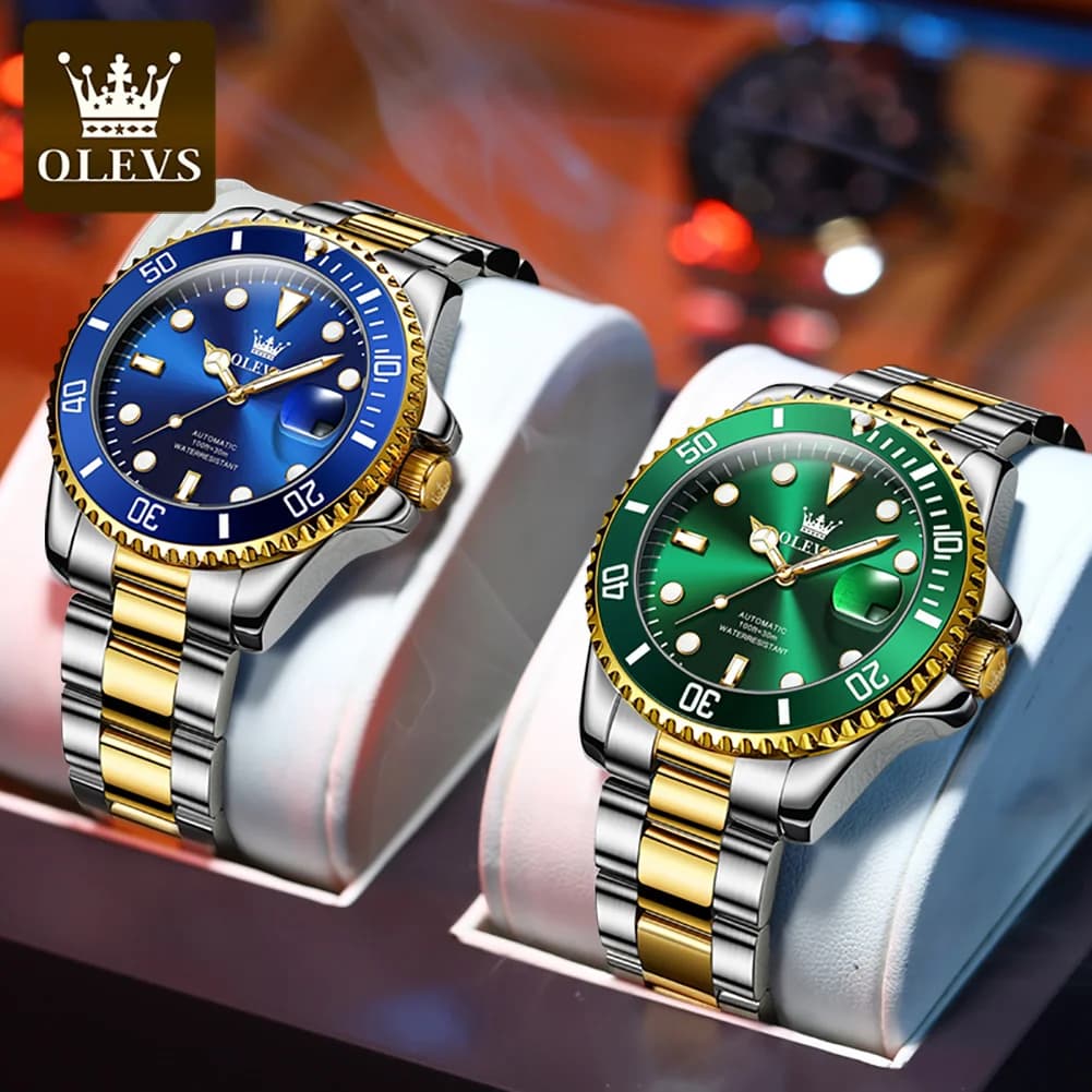 OLEVS 6650 Men's Watches Business Dress High-end wristwatch Men's Stainless Steel Waterproof Date Luminous Automatic Luminous Men's Watch