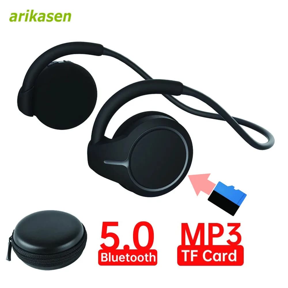 Cuffie Bluetooth con lettore MP3 Slot per scheda TF Auricolari Bluetooth 5.0 Cuffie wireless non nell'orecchio con microfono Suono HD Premium