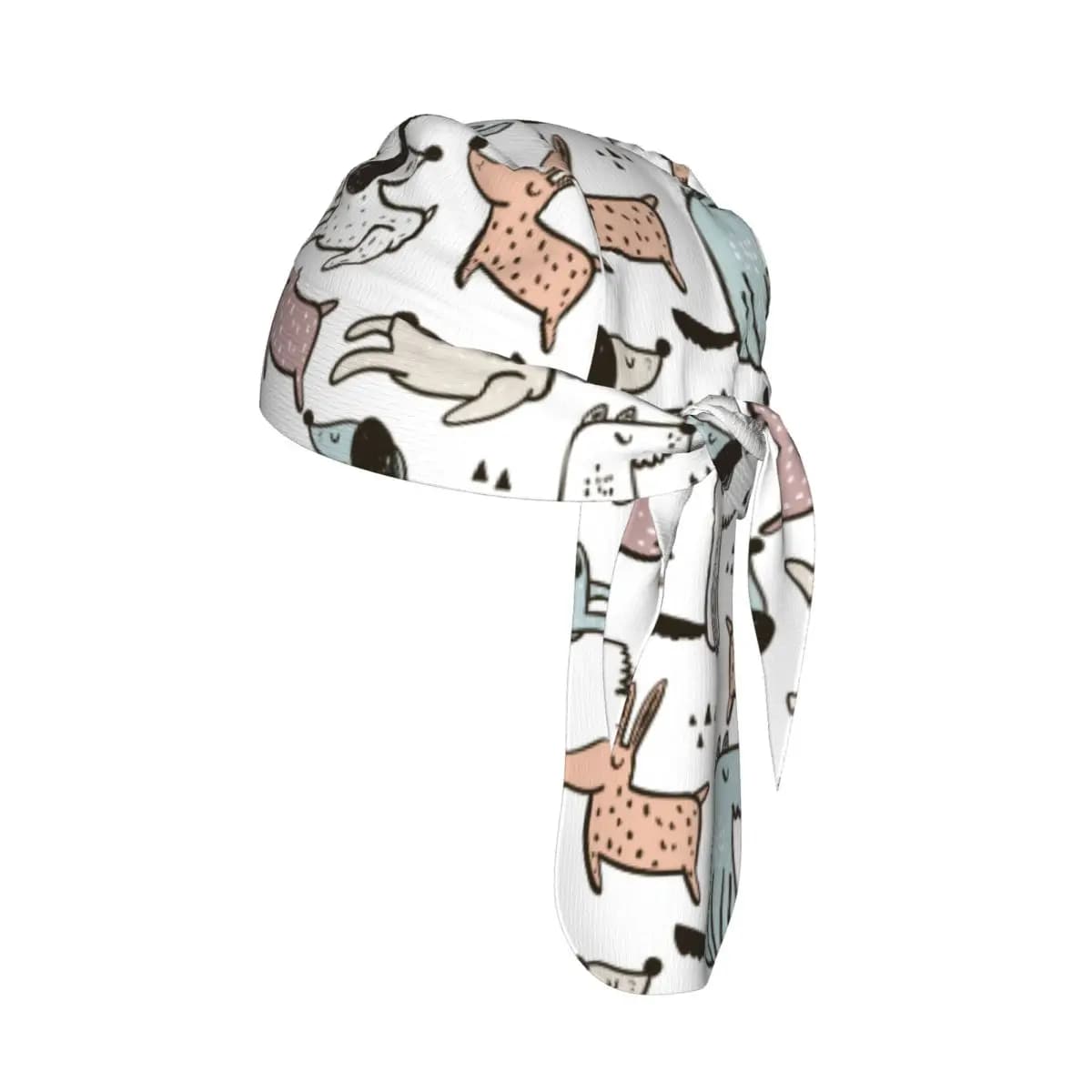 Cappello pirata ad asciugatura rapida, con disegni di cani disegnati a mano, berretto sportivo da ciclismo, per escursionismo, campeggio, sciarpa per la testa, bandana
