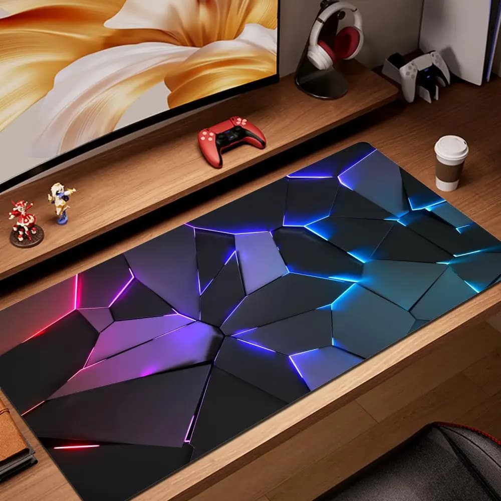 Tappetino per Mouse HYBXAXC XXL 3D con Geometrie Cool, Grande Tappetino per Computer, Tappetino da Scrivania per Ufficio, Tappetino Antiscivolo in Gomma per Tastiera e Mouse da Gaming