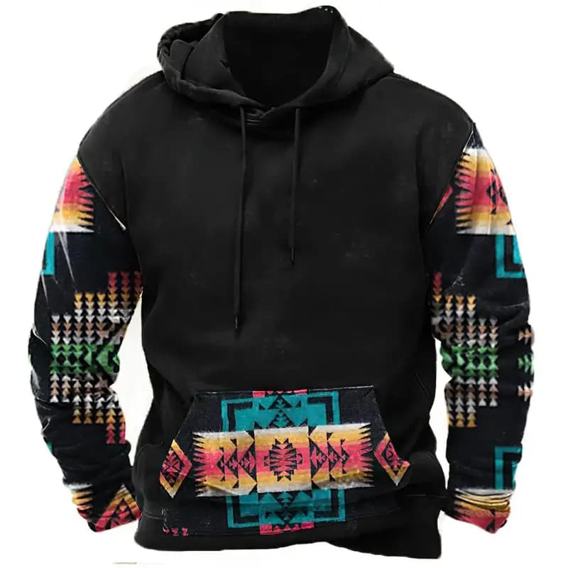 Felpa con cappuccio Vintage per uomo 2024 pullover Casual a maniche lunghe Ropa Hombre Harajuku Print top Streetwear felpe oversize con cappuccio