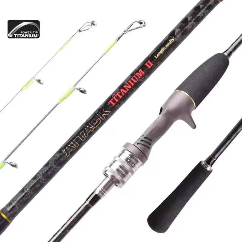 Fishing rod for Mavllos Attack squid, titanium tip LH + MH, sepia fishing rod with salt water octopus 60-80g/80-120g