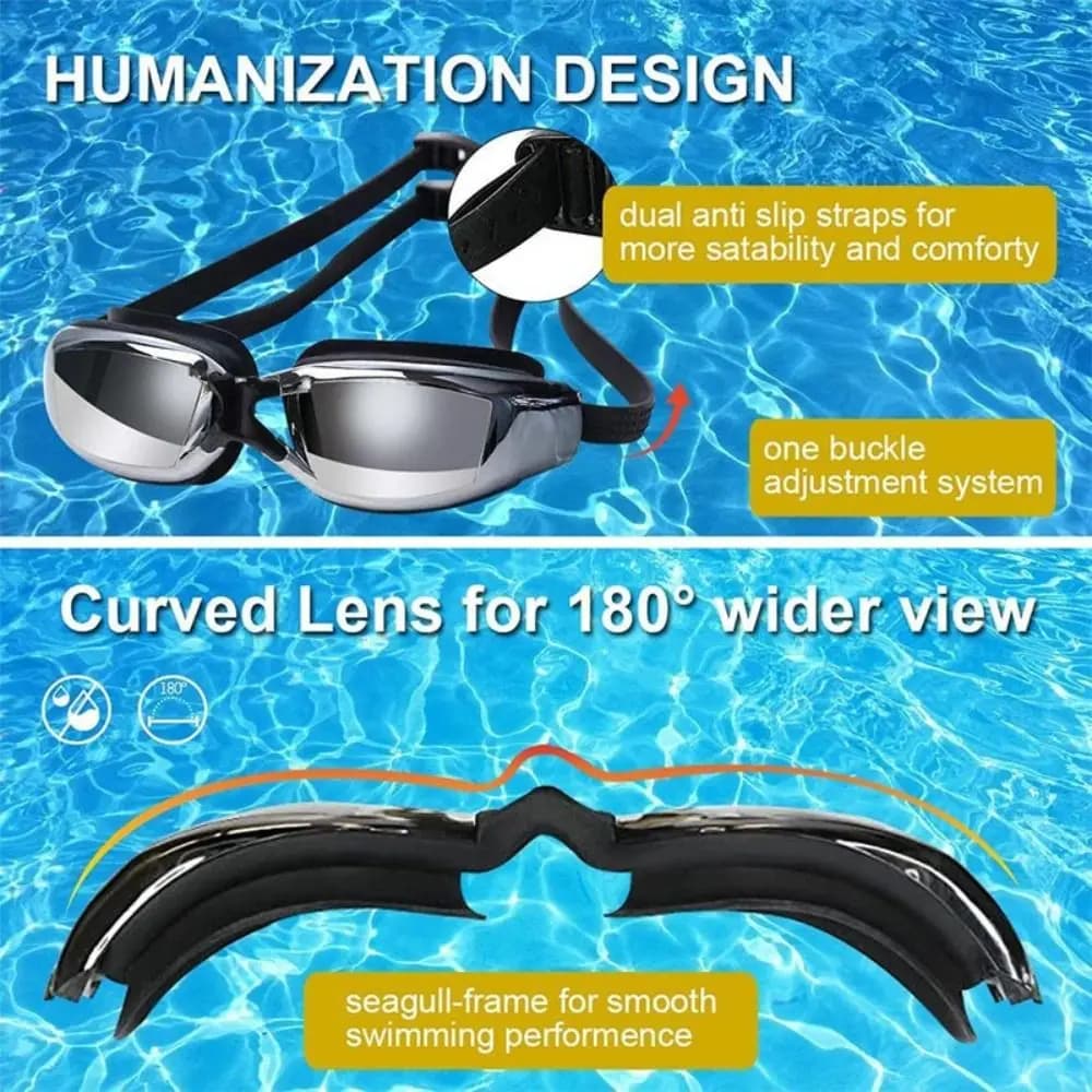 Anti Fog Swimming Goggles Waterproof UV Protection Outdoor Diving Goggles Adjustable Myopia Swimming Goggles Pool Swimming