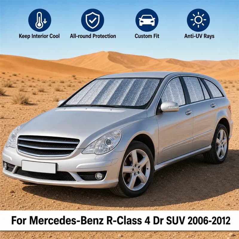 For Mercedes-Benz R-Class 4 Dr SUV 2006-2012 Full Set Car Window Sunshades UV Block Privacy Heat Insulated Foldable Car Curtain