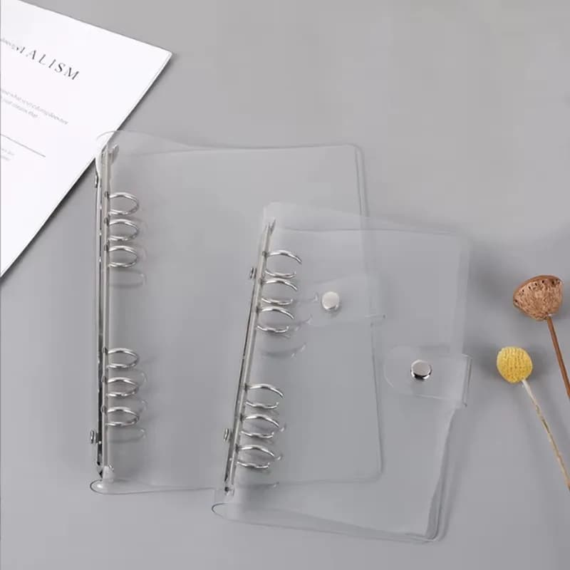 1PC Transparent Color Plastic Clip File Folder A5/A6 Notebook Loose Leaf Ring Binder Planner Agenda School Office Supplies