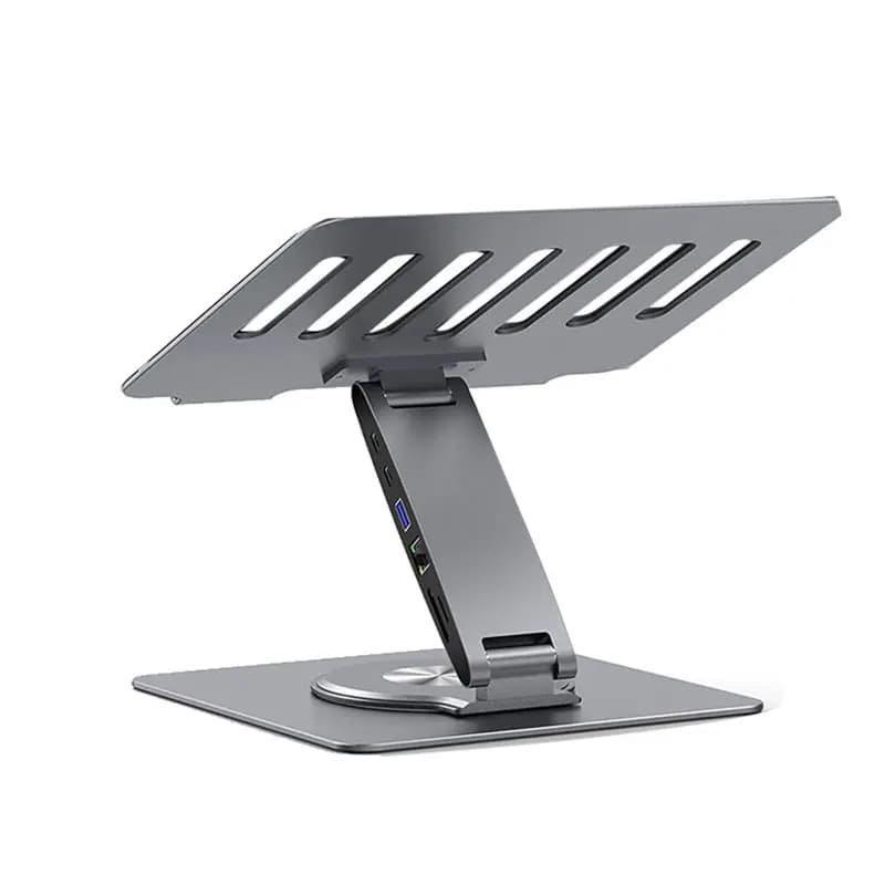 A08E-11-In-1 Adjustable Laptop Stand With Docking Station, Aluminum Laptop Riser With USB Hub For Pro Air/Dell