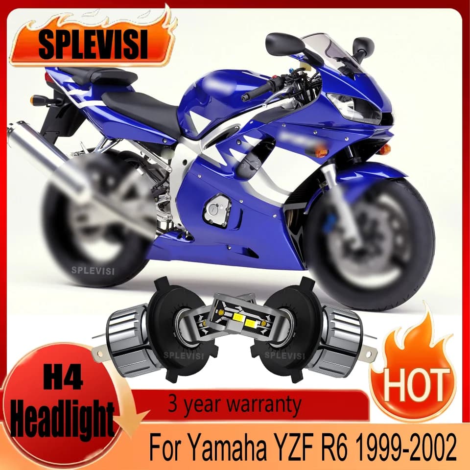 3 year warranty motorcycle Headlight Improved Night Lighting Performance Waterproof IP68 For Yamaha YZF R6 1999 2000 2001 2002