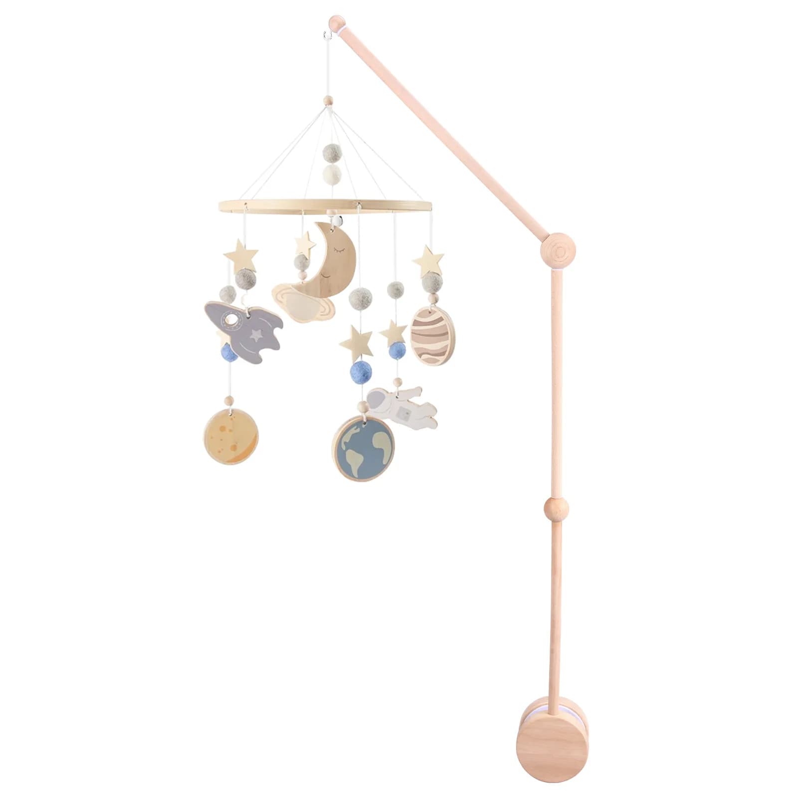 Campanello per lettino Porta giocattoli Campanello per lettino Staffa in legno Mobile per bambini Sonagli sospesi Porta giocattoli Accessori decorativi Staffa per braccio