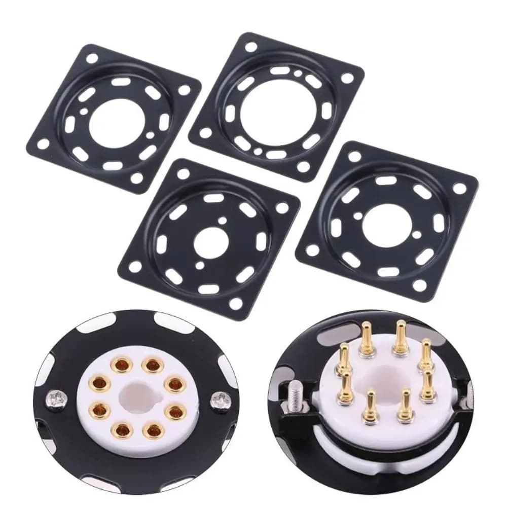 1Pcs 4/8/9Pin Tube Vacuum Tube Mounting Plate 1.2mm Thickness 22/27/36mm Center Hole Tube Iron Mount Board EIZZ CMC Tube Base