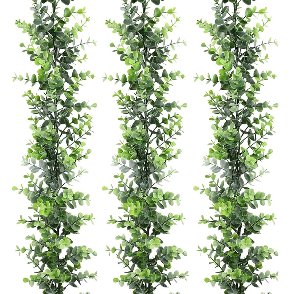 Artificial silver eucalyptus green garland eucalyptus leaves dollar vines plant wall for wedding arch fake garland Decor