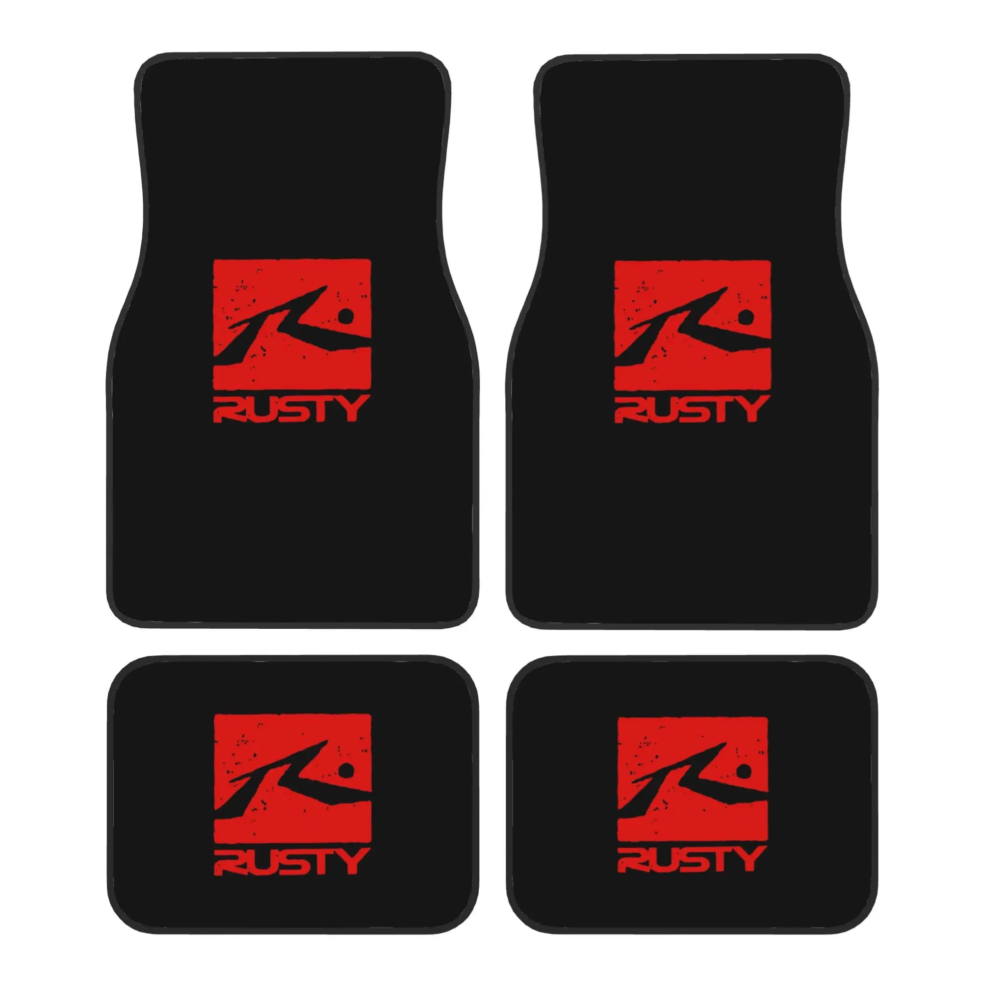New Car Car Mats with Graphic Printing TV Screen Effetto Ruggine per Uomo, Set of 4 Universal Parts Fronts and Rearers with Base Anti-Slip in Rubber