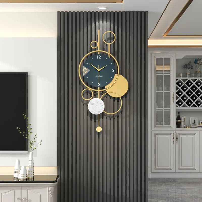 Orologi di lusso leggero per soggiorno con un tocco di alta gamma, orologi da parete creativi, moderni e semplici, orologi da parete creativi per hotel